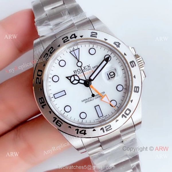 Swiss Replica Rolex Explorer II 42mm White Dial V7 Swiss 3186 Noob Watch Factory 1