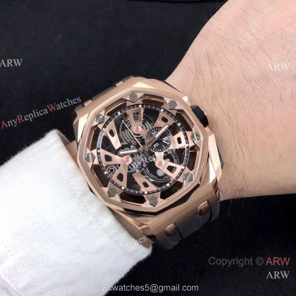 New Copy Audemars Piguet Royal Oak Offshore Limited Edition Watch Rose Gold Grey Face 1