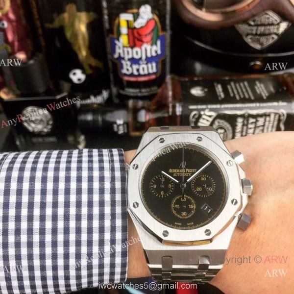 Copy Audemars Piguet Royal Oak Stainless Steel Blue Sub-dials Watch New Style 1