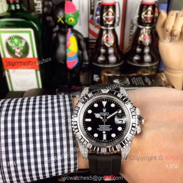 New Copy Rolex Submariner Rainbow Stainless Steel 40mm Watch 1