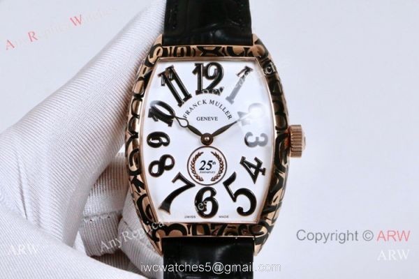 Copy Franck Muller Cintree Curvex 25th Anniversary Special Edition Watch Rose Gold 1