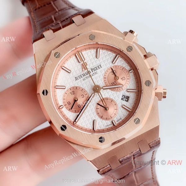 Swiss Copy Audemars Piguet Royal Oak Chronograph BF Asia 7750 Watch Rose Gold 1