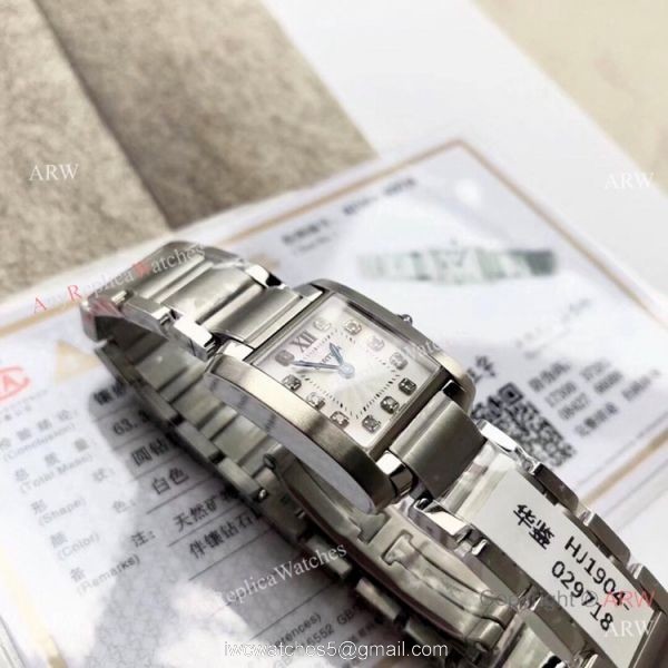 Swiss Quality Copy Cartier Tank Francaise CC 708 177 Lady watch Diamond Markers 1