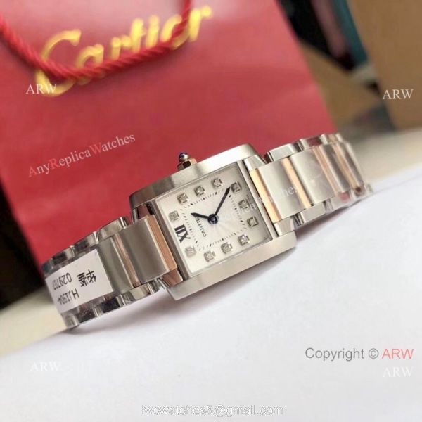 Copy Cartier Tank CC708177 Two Tone Rose Gold 25mm watch for Sale 1