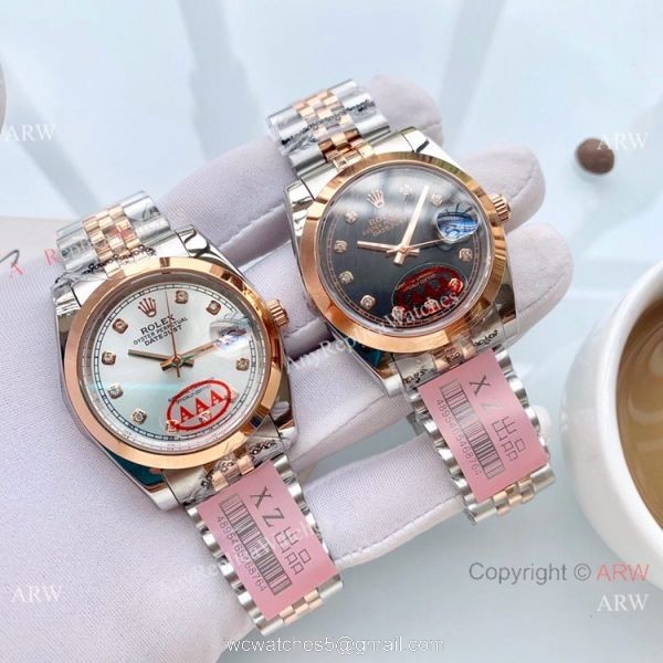 New Style Rolex Oyster Perpetual Datejust 36mm Watch Rose Gold Diamond Dial 1