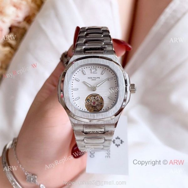New Copy Patek Philippe Nautilus Womens 34mm Watch with Blue Tourbillon Dial 1