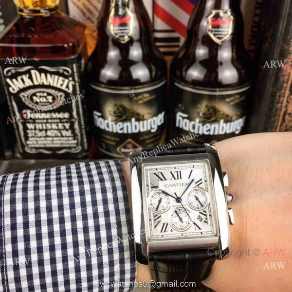 Buy Replica Cartier Tank Francaise watch Diamond Bezel Silver Dial 38mm 1