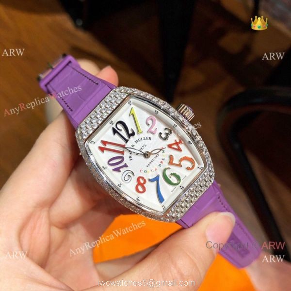 Swiss Quality Franck Muller Vanguard Replica Watch Stainless Steel Diamond 32mm 1