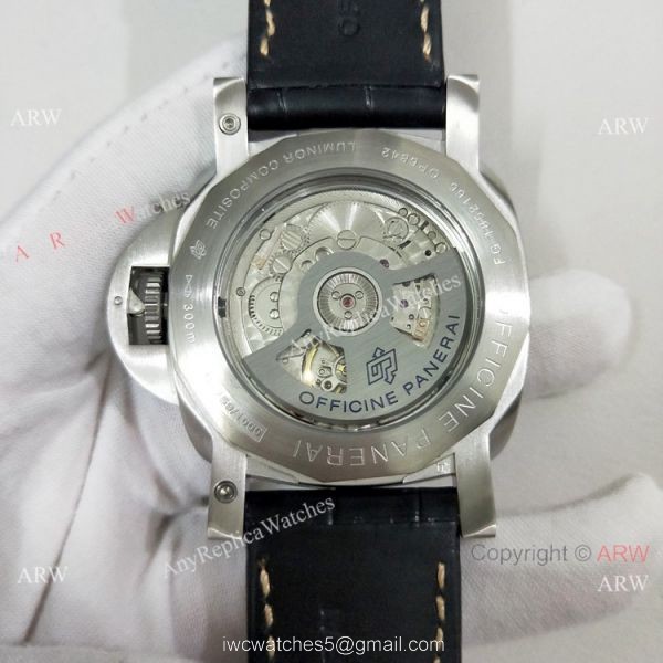 Officine Panerai Luminor GMT PAM320 Copy Watch SS Black Dial 1