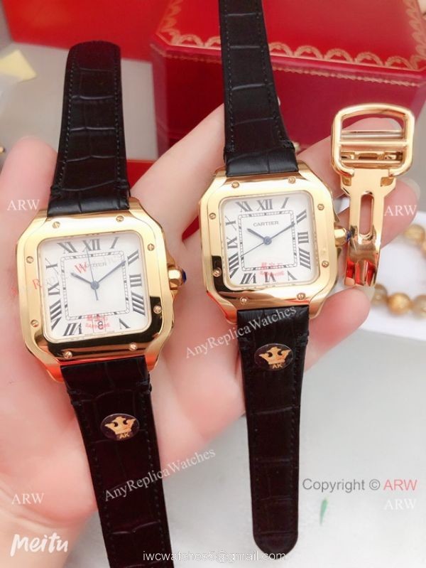 2019 Replica Cartier Santos de Lovers Watch Blue Leather Strap 1