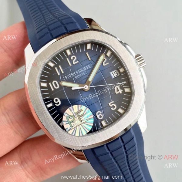 PF Factory V2 Patek Philippe Aquanaut SS Blue Dial Watch Super Clone 1