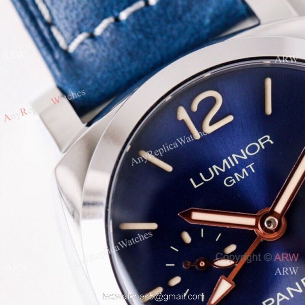 (VS) Copy Panerai Luminor 1950 GMT Blue Dial PAM 688 Watch Swiss Panerai Bracelet 1
