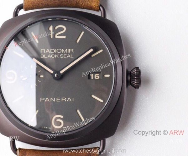(VS) Swiss Copy Panerai Radiomir BLACK SEAL 45mm Watch Black PVD 1