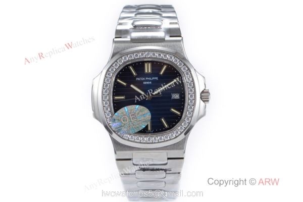OE Factory Best Replica Patek Philippe 5711 G Nautilus SS Diamond Watches 1