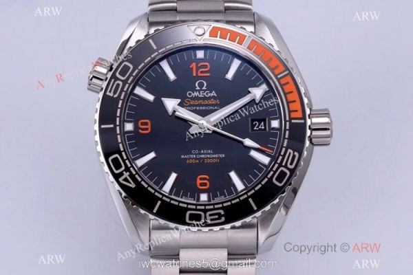(VSF)Omega Seamaster Super Clone Planet Ocean 600M Watch Black and Orange Ceramic Bezel 1