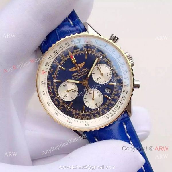 JF Factory Breitling Navitimer 01 Men Watch Blue Dial Two Tone 1