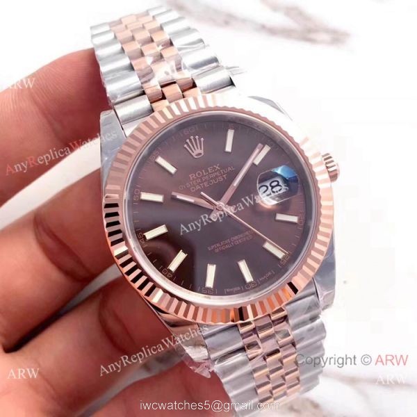 (EW) Chocolate Dial 2 Tone Rose Gold Rolex Datejust II 41 Swiss3235 Watch 126331 1