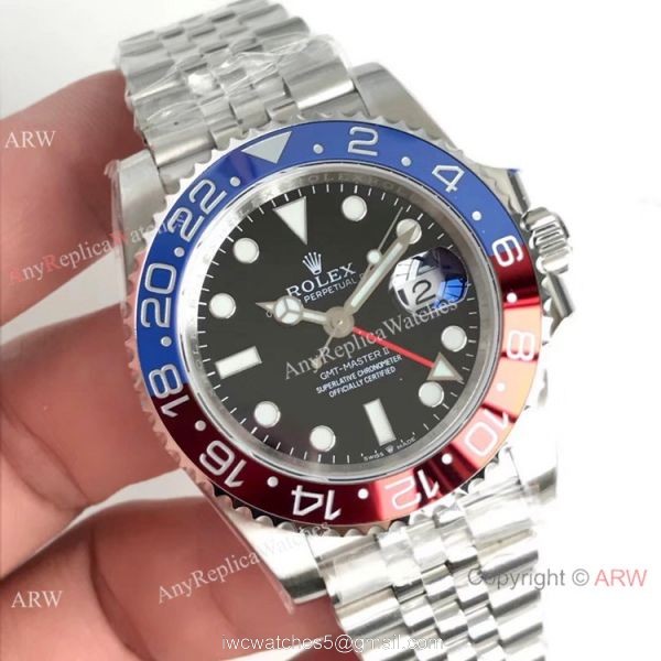 (EW) Rolex GMT-Master II Pepsi 126710BLRO Stainless Steel Watch Swiss ETA2836 1