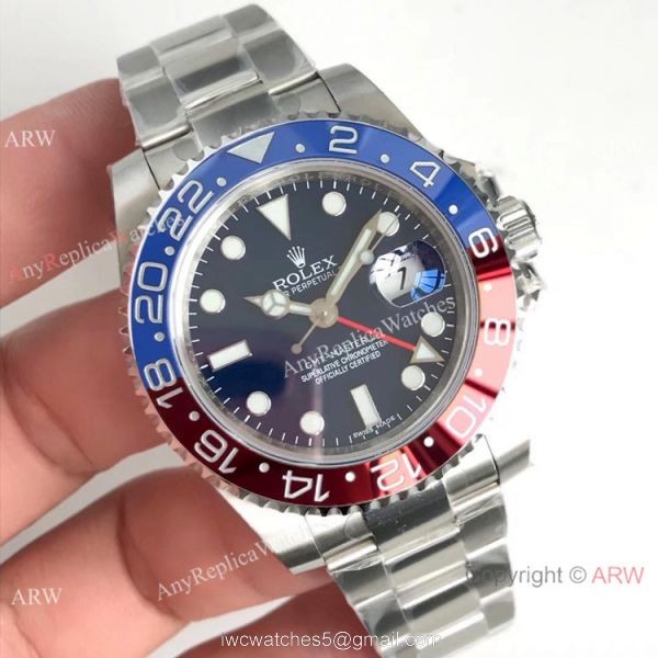 (EW) Swiss Replica Rolex 116719 GMT-Master II Pepsi Bezel New Blue Dial Watch 1