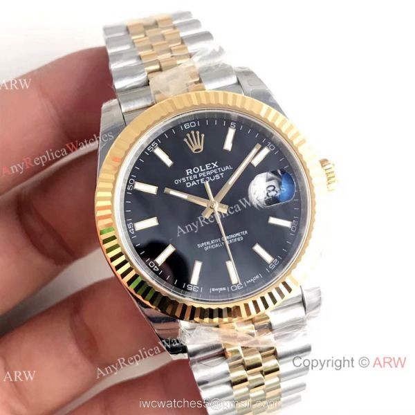 (EW) Swiss 3235 Rolex Datejust II Two Tone Black Face 41 Watch Rolex Grade 1 Copy 1
