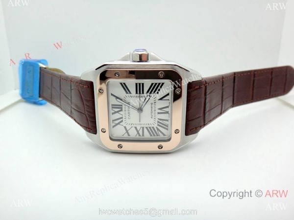 Swiss Replica Cartier Santos de 2-Tone Rose Gold Automatic Watch 1