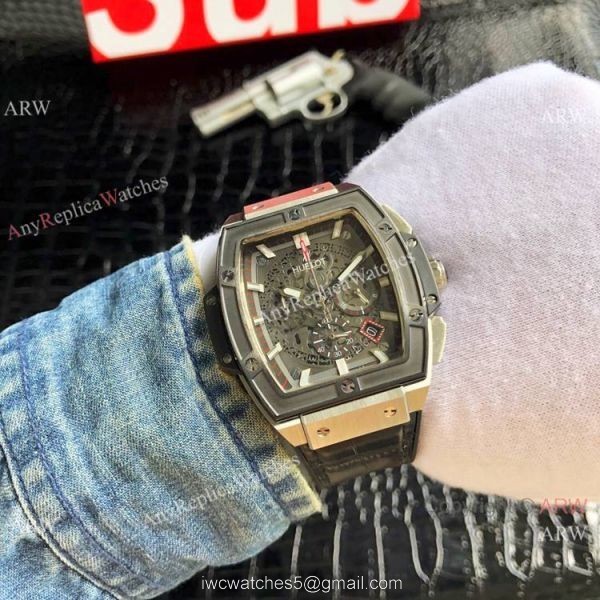 Copy Hublot Spirit Of Big Bang Chronograph SS Black Bezel Watch 1