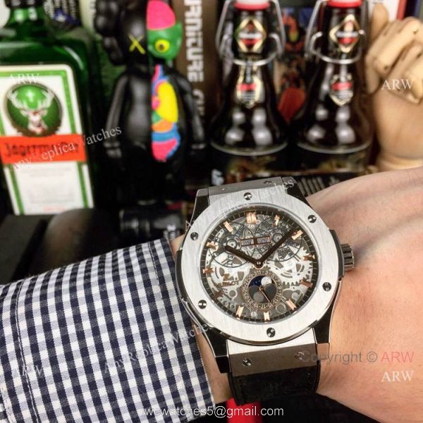 New Copy Hublot Classic Fusion Perpetual Calendar Men Watch SS Brown Dial 1