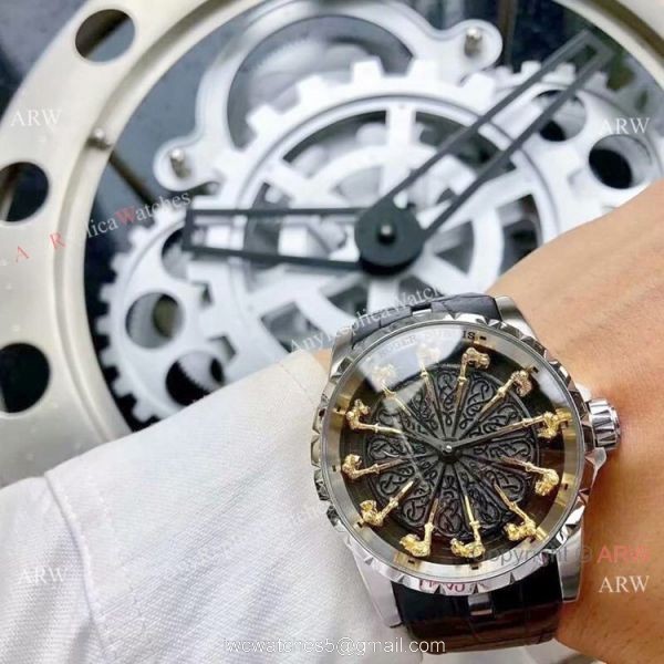 New Copy Roger Dubuis Excalibur RDDBEX0495 SS Gray Dial Watch 1