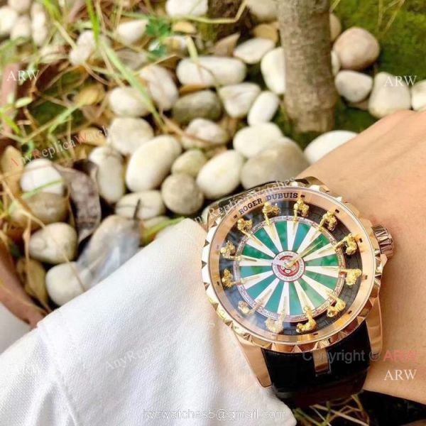 Roger Dubuis Excalibur Rddbex0495 Copy Watch Green White Face 1