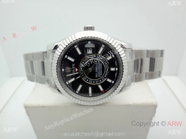 N9 Factory Replica Rolex Sky-Dweller Watch Black Dial 40mm 1