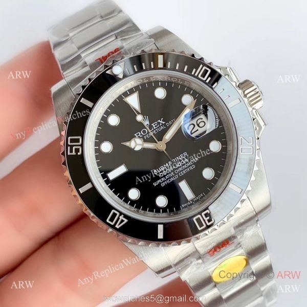 AAA Replica Rolex Submariner Black Face 116610LN Watch Noob/V10/904L/Swiss 3135 1