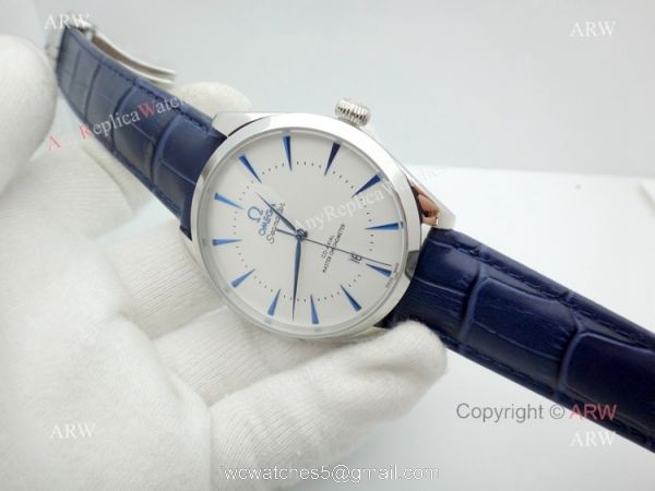 Low Price Omega Seamaster Automatic Watch Blue Leather Strap 1