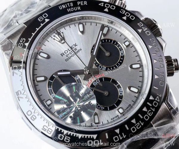1:1 Swiss Rolex Cosmograph Daytona 4130 JH Factory Watch Silver or Gray Face 1
