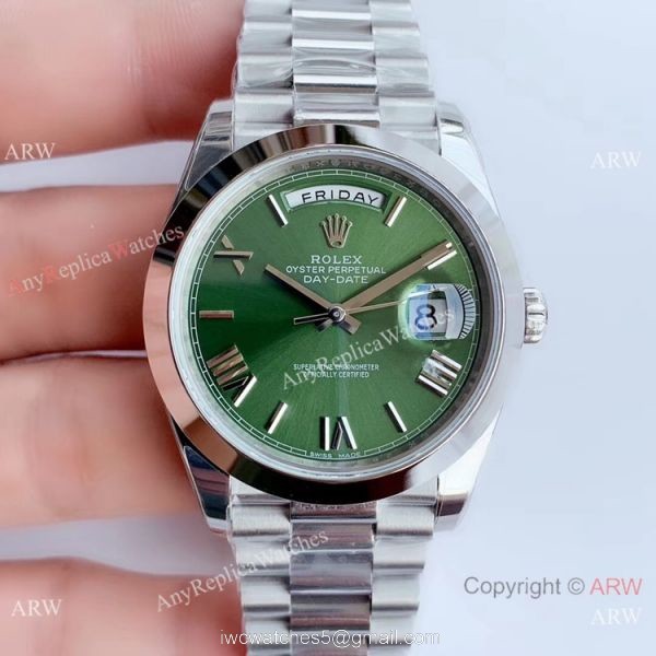 NEW Upgraded Rolex Day-Date II 41 SS Green Dial New President Band Watch V3 1