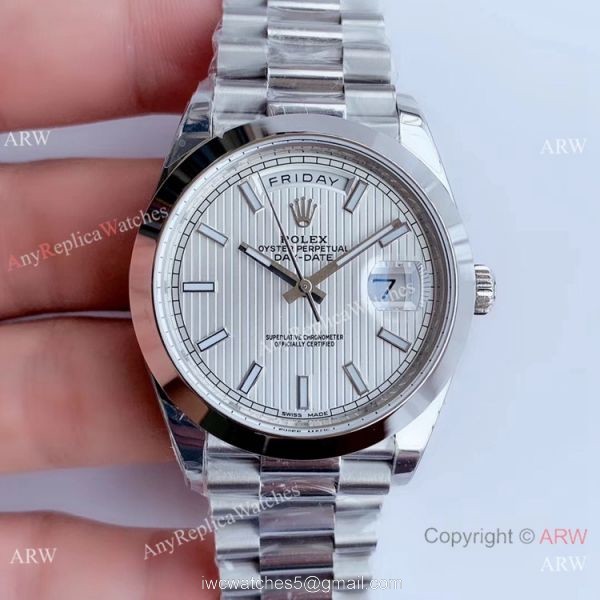 NEW Upgraded Swiss Rolex Day Date II 3255 Vertical White Dial Watch V3 1