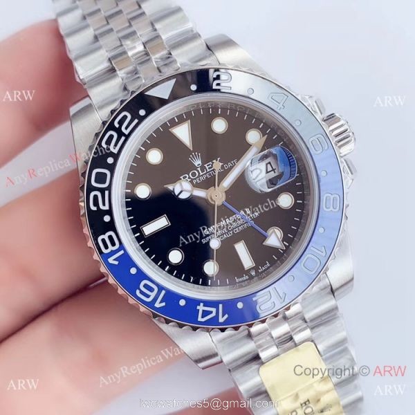 Rolex GMT Master ii Rolex Batman Replica Watch / UN factory 904L Swiss 3285 1