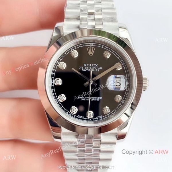 NEW Upgraded Rolex Datejust II Swiss 3235 V3 Replica Watch Black Dial w/ Diamond 1