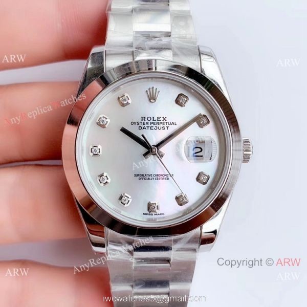 NEW Upgraded ETA3235 V3 Rolex Datejust II Watch SS White MOP Face Oyster Band 1