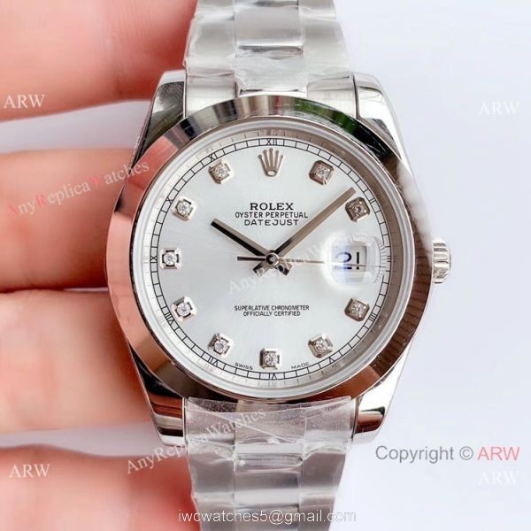 NEW Upgraded Swiss 3235 V3 Copy Rolex oyster Datejust II Silver Diamond Dial Watch 1