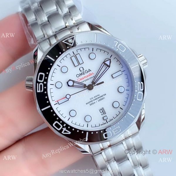 OM Factory Omega Diver 300M James Bond Stianless Steel Black Ceramic Watch Grade 1A Copy Omega 1