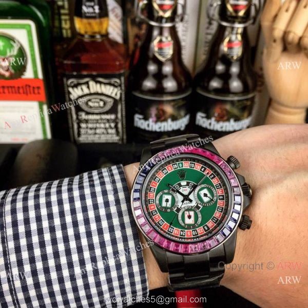 Rolex Daytona Rainbow Replica Blacksteel Graffiti Face 43mm 1