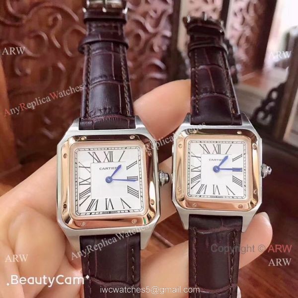 Japan Grade New Cartier Watches Cartier Santos Dumont 2 Tone Rose Gold 1