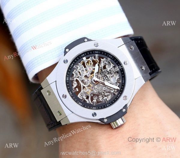 Copy Hublot Skeleton Big Bang Men Watch Sand Case 45mm 1