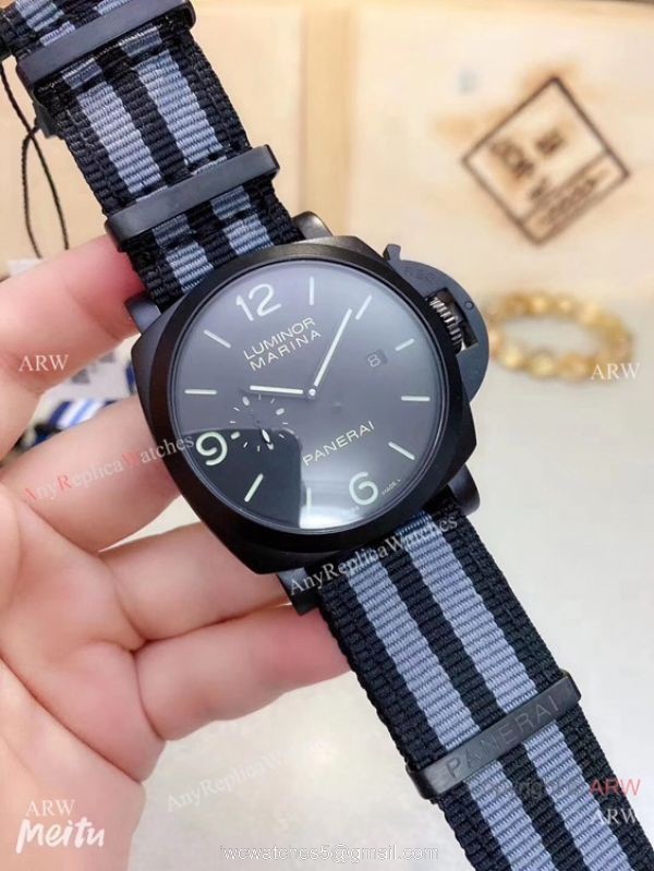 New Copy Panerai Luminor Marina Nato Strap Black Case Watches 1