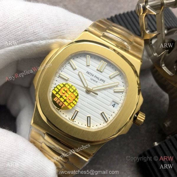 Swiss Grade 1 Copy Patek Philippe Nautilus GBF Swiss Cal.324 Yellow Gold Watch 1