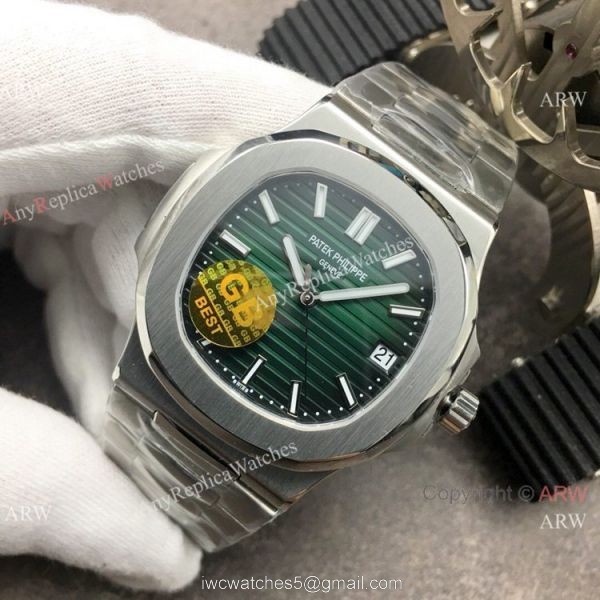 Swiss Replica Patek Philippe Nautilus Green Dial Watch GB Factory 1