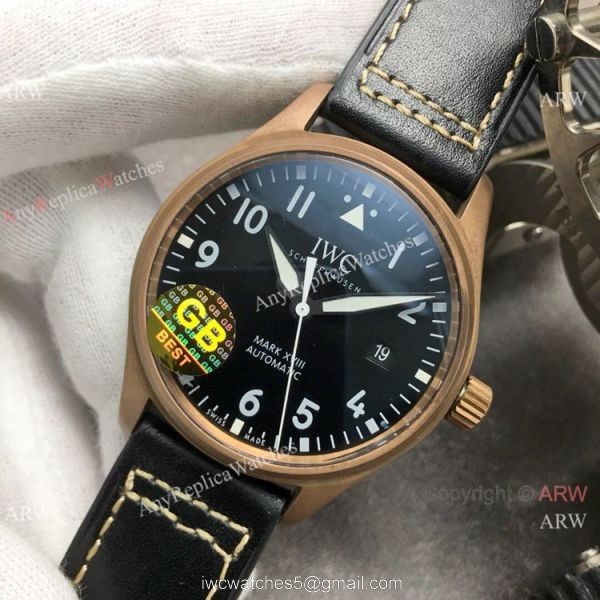 Super Clone IWC Big Pilots Spitfire Bronze Case Black Dial Watch Swiss Made 1