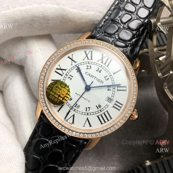 (GB Factory)Swiss Copy Cartier Ronde Solo De Watch Rose Gold Diamond 1