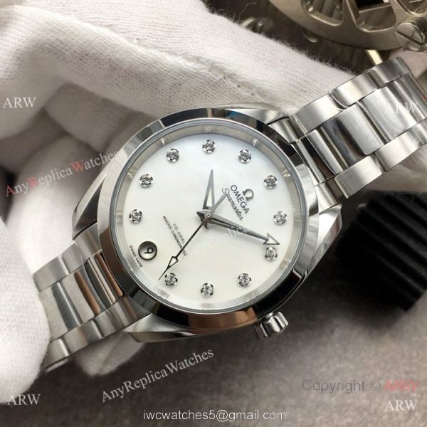 VS Factory Copy Omega Aqua Terra 150m 8800 Watch Diamond Dial Lady 1