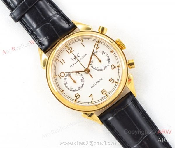 Swiss Replica IWC Portuguese 7750 Watch Gold Case 2019 New 1